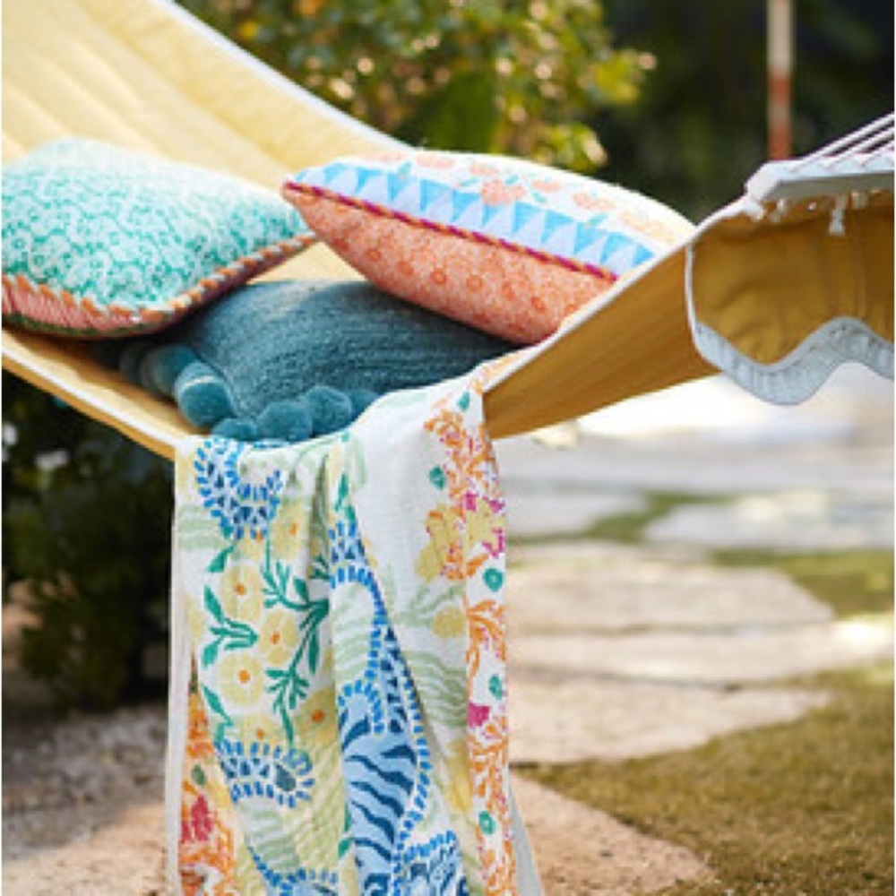 Ellen Merchant for Anthropologie Gauze Throw Blanket in Blue - Picture 6 of 6